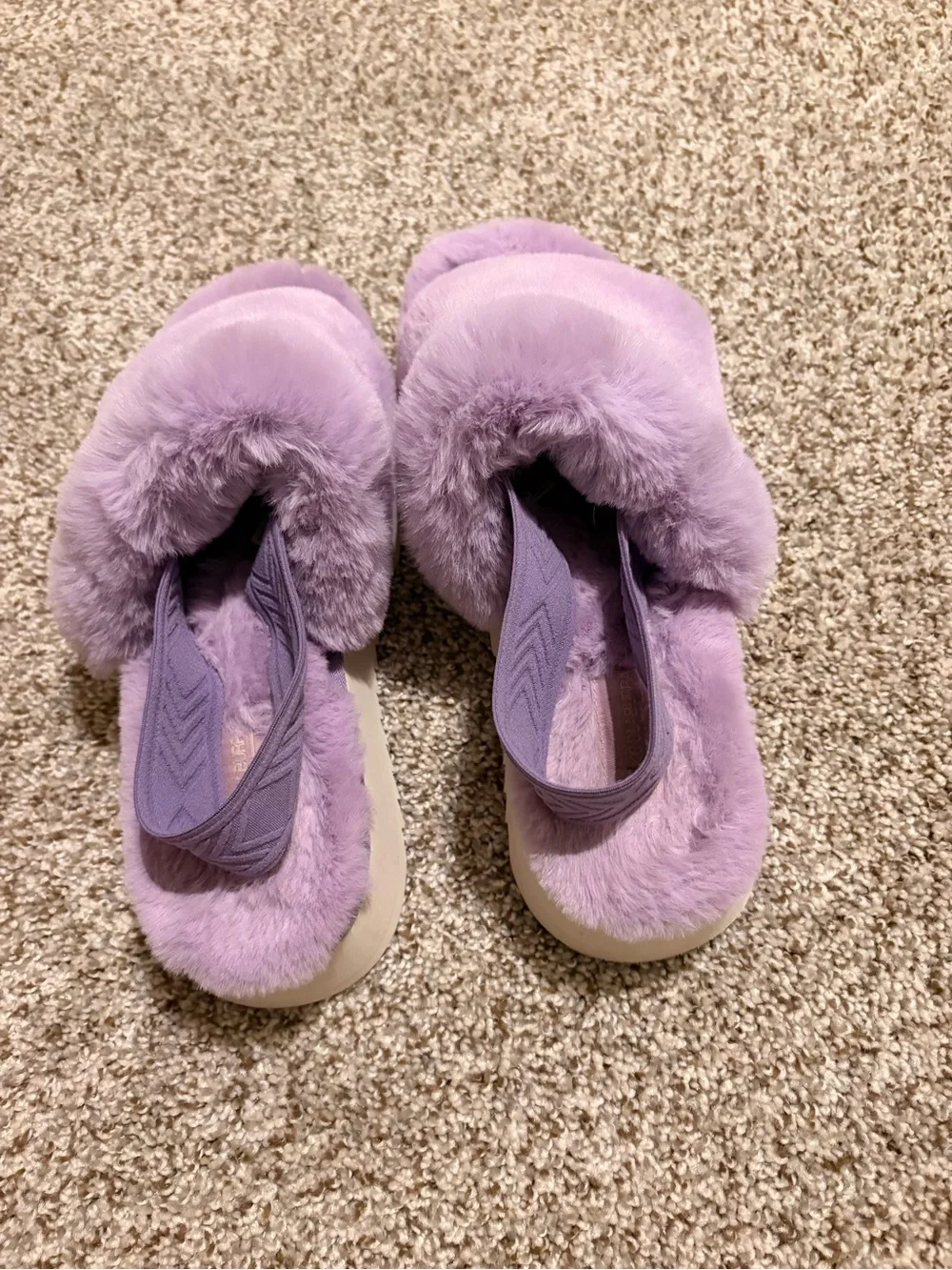 Koolaburra Lavender Plush Platform Slide Sandals